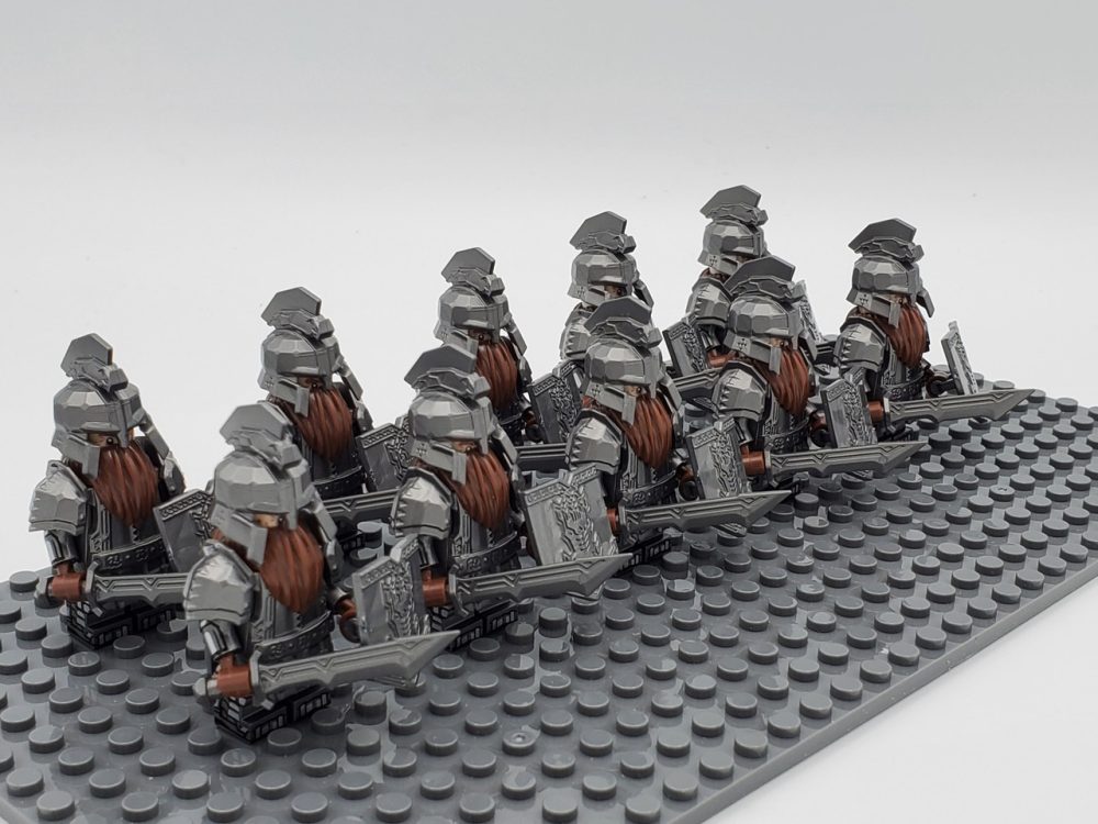 Lord the Rings Iron Hill Dwarves Long Swords Minifigure Set 10pcs - Image 2