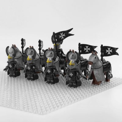 crusades-mounted-knights-hospitallers-armored-warhorse-minifigure-set-of-10pcs-with-assortment-of