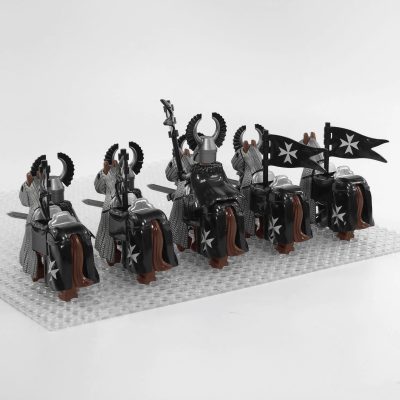 crusades-mounted-knights-hospitallers-armored-warhorse-minifigure-set-of-10pcs-with-assortment-of