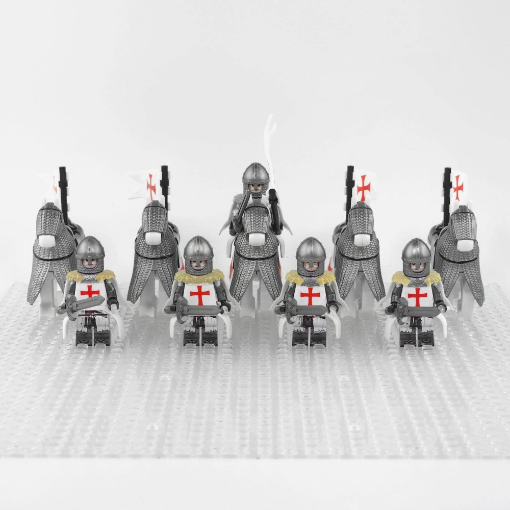 crusades-mounted-knights-templars-armored-warhorse-minifigure-set-of-10pcs-with-assortment-of