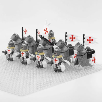 crusades-mounted-knights-templars-armored-warhorse-minifigure-set-of-10pcs-with-assortment-of