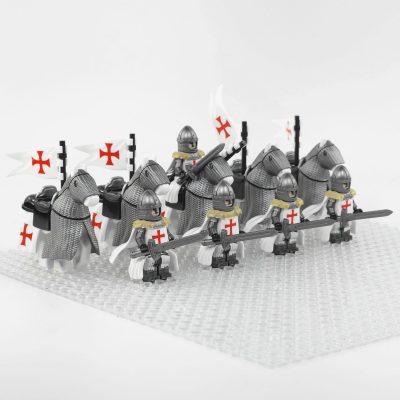 crusades-mounted-knights-templars-armored-warhorse-minifigure-set-of-10pcs-with-assortment-of