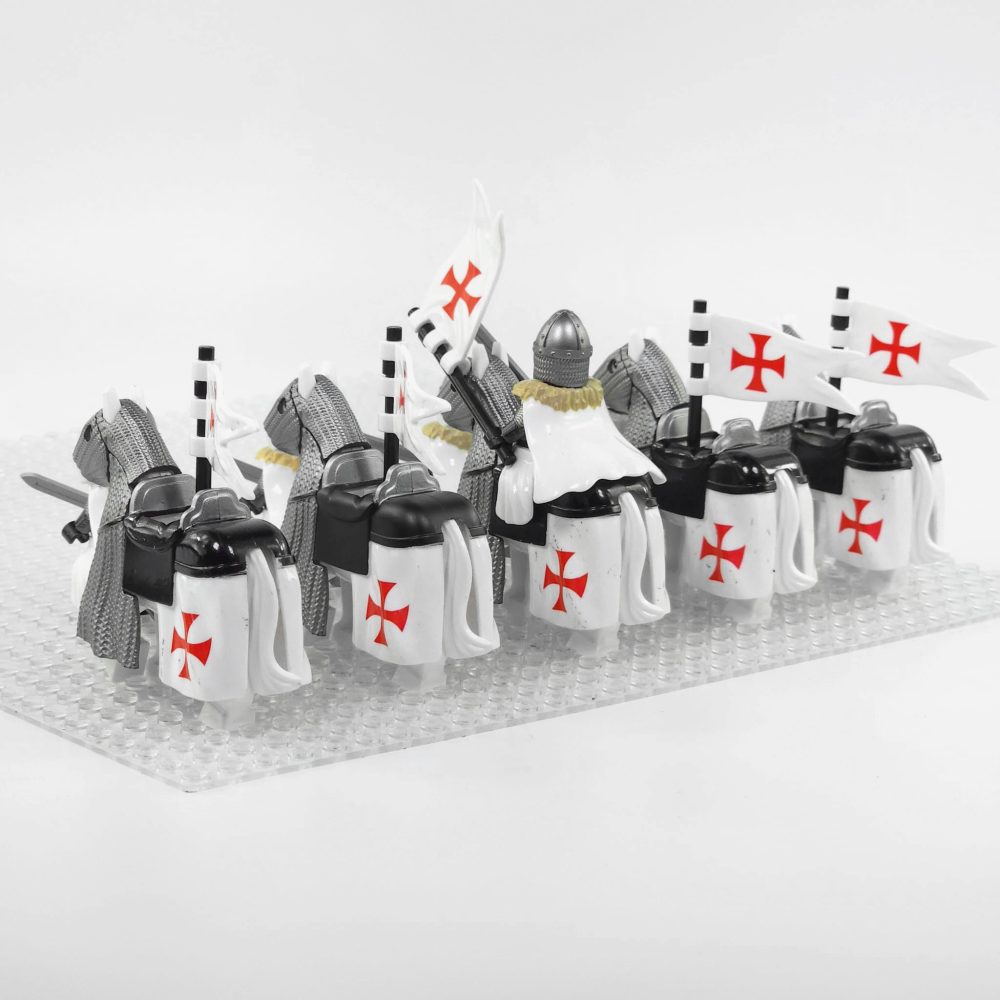 crusades-mounted-knights-templars-armored-warhorse-minifigure-set-of-10pcs-with-assortment-of