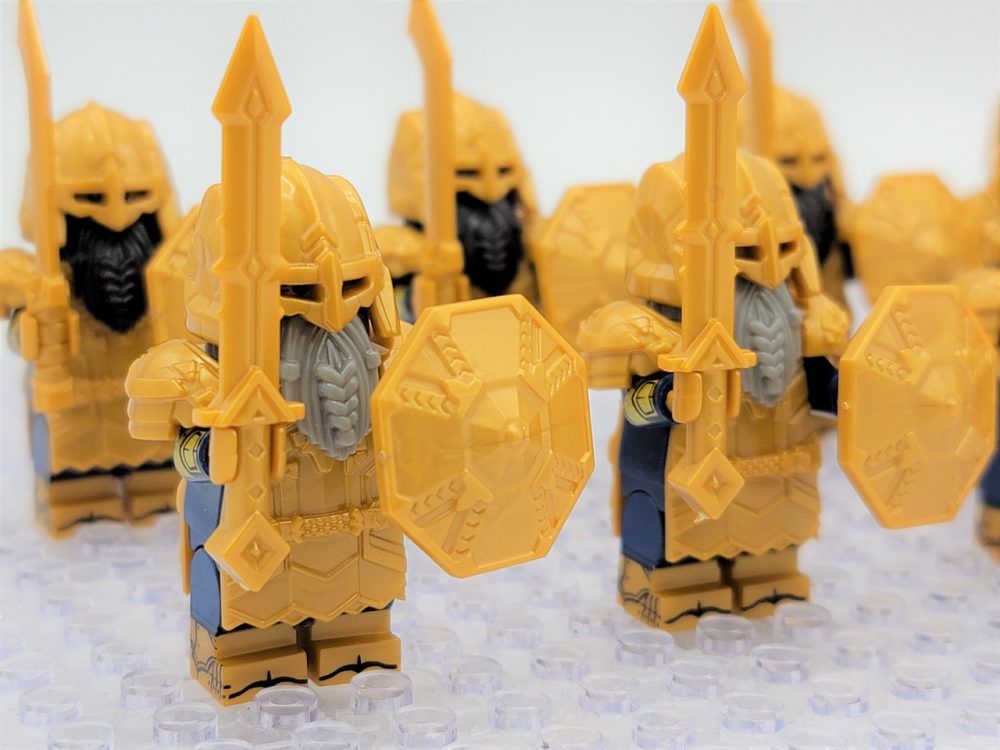 Lord the Rings Erebor Dwarves Gold Armour Minifigure Set 10pcs - Image 5