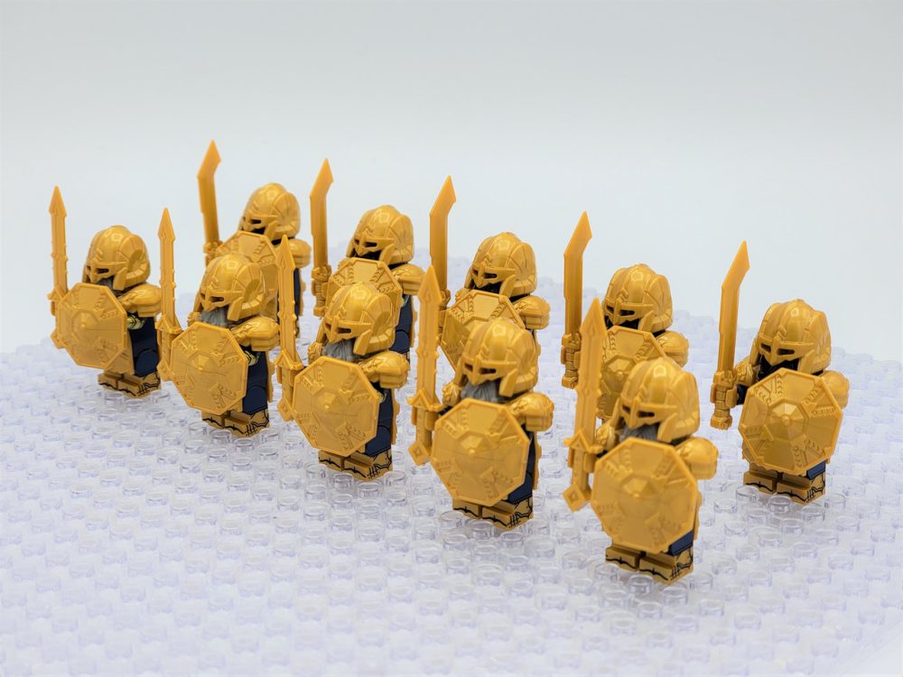 Lord the Rings Erebor Dwarves Gold Armour Minifigure Set 10pcs - Image 3