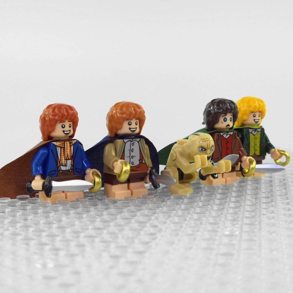Lord the Rings Hobbits the Shire Frodo Sam Merry Pippin Gollum Minifigure Set 4pcs - Image 3