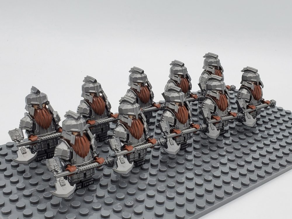 Lord the Rings Iron Hill Dwarves Axes Minifigure Set 10pcs - Image 2