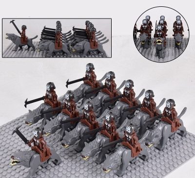 Lord the Rings Uruk-Hai Warg Rider Minifigure Set 22pcs