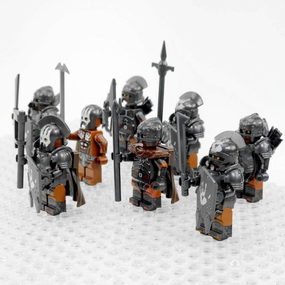 Lord the Rings Uruk-Hai White Hand Minifigure Set 8pcs - Image 2