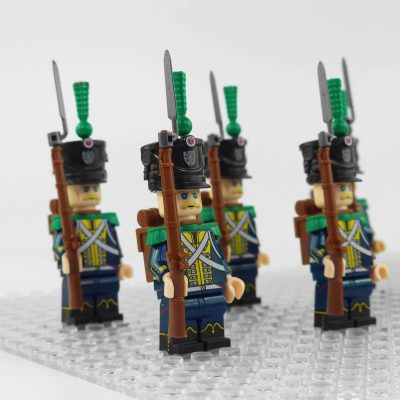 napoleonic-wars-hessian-light-infantry-minifigure-set-of-10pcs-with-rifles-bayonets