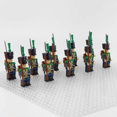 napoleonic-wars-hessian-light-infantry-minifigure-set-of-10pcs-with-rifles-bayonets