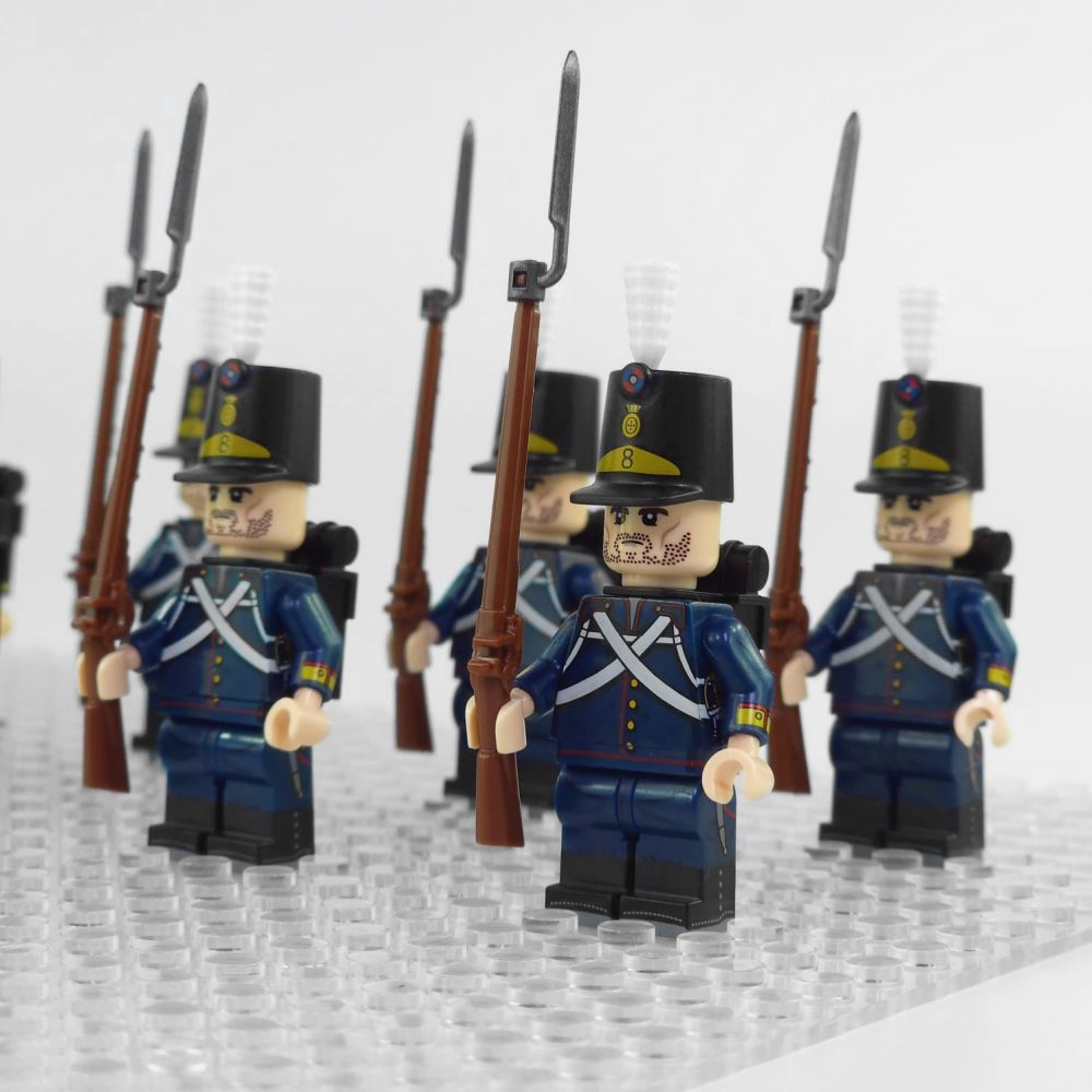 napoleonic-wars-portuguese-line-infantry-minifigure-set-of-10pcs-with-rifles-bayonets