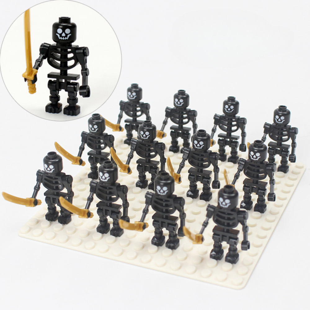 Skeleton Soldiers With Swords Minifigure Set 12pcs (Beige) - Image 7