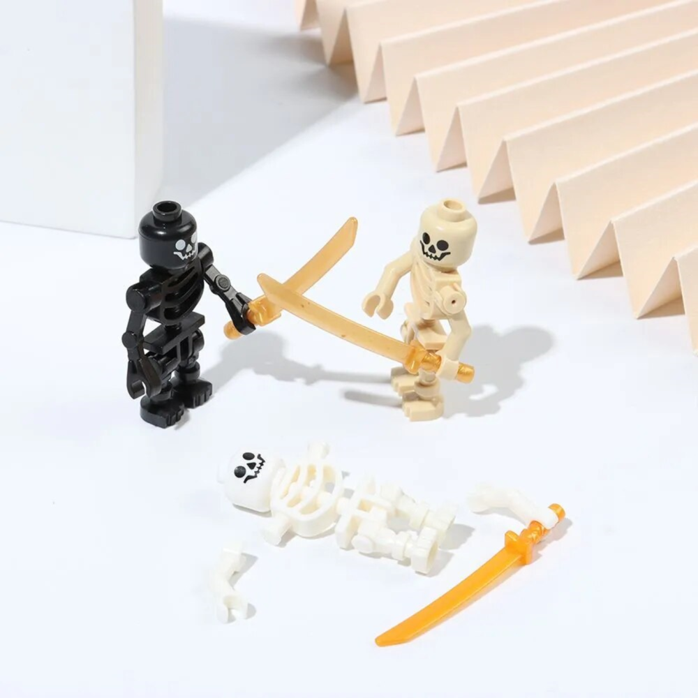Skeleton Soldiers With Swords Minifigure Set 12pcs (Beige) - Image 5