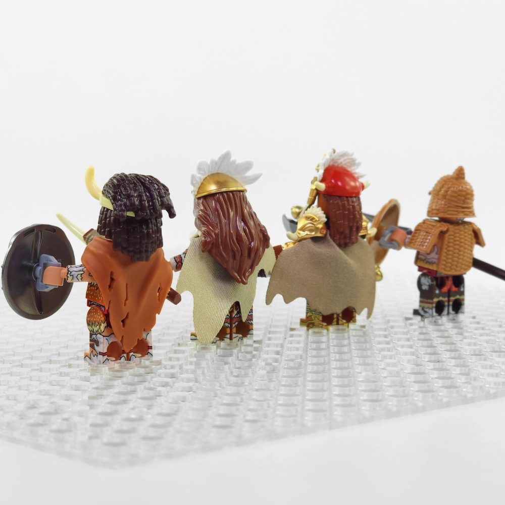 three-kingdoms-nanman-tribe-soldiers-minfigure-set-of-4pcs-with-omni-directional-arms